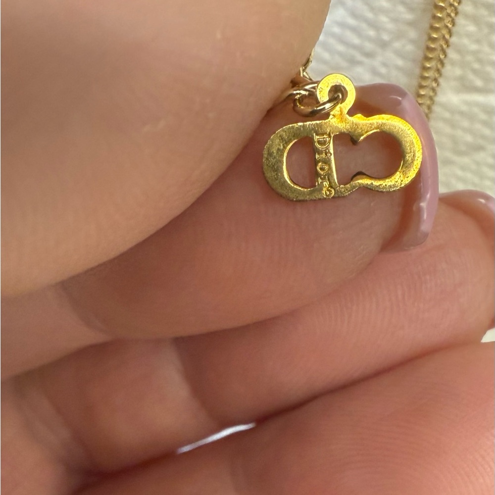 Christian Dior Gold CD Blocks with CZ Charms Necklace. - Picture 3 of 7